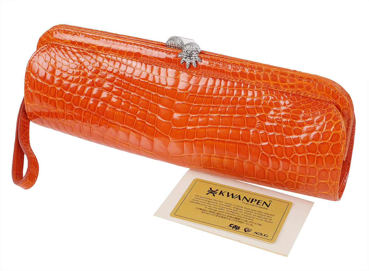 KWANPEN KP Homage Orange Trace Crocodile Long Clutch