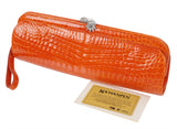 KWANPEN KP Homage Orange Trace Crocodile Long Clutch