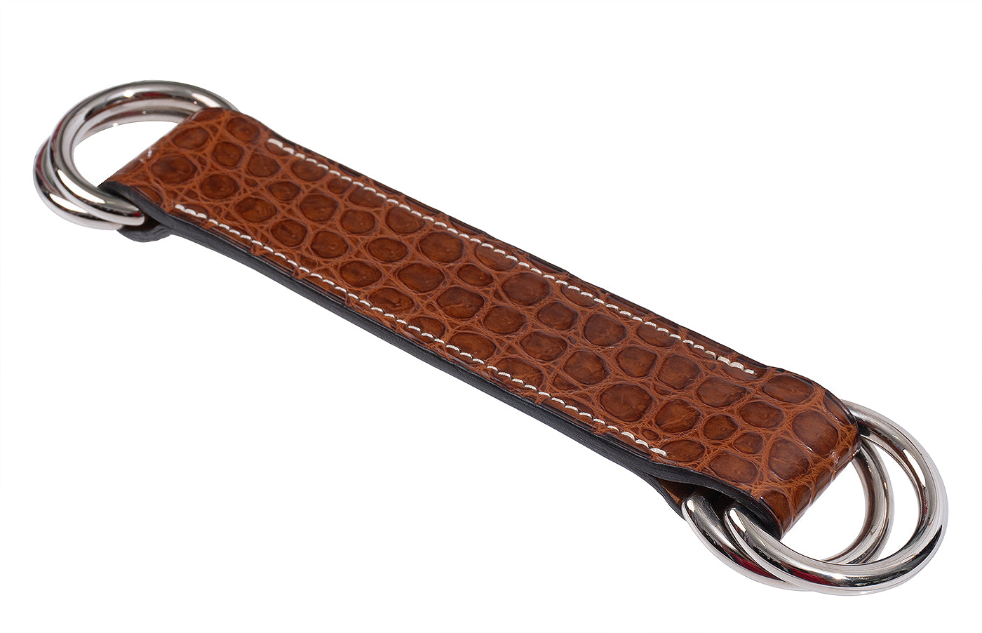 Hermes Brown Crocodile Key Ring