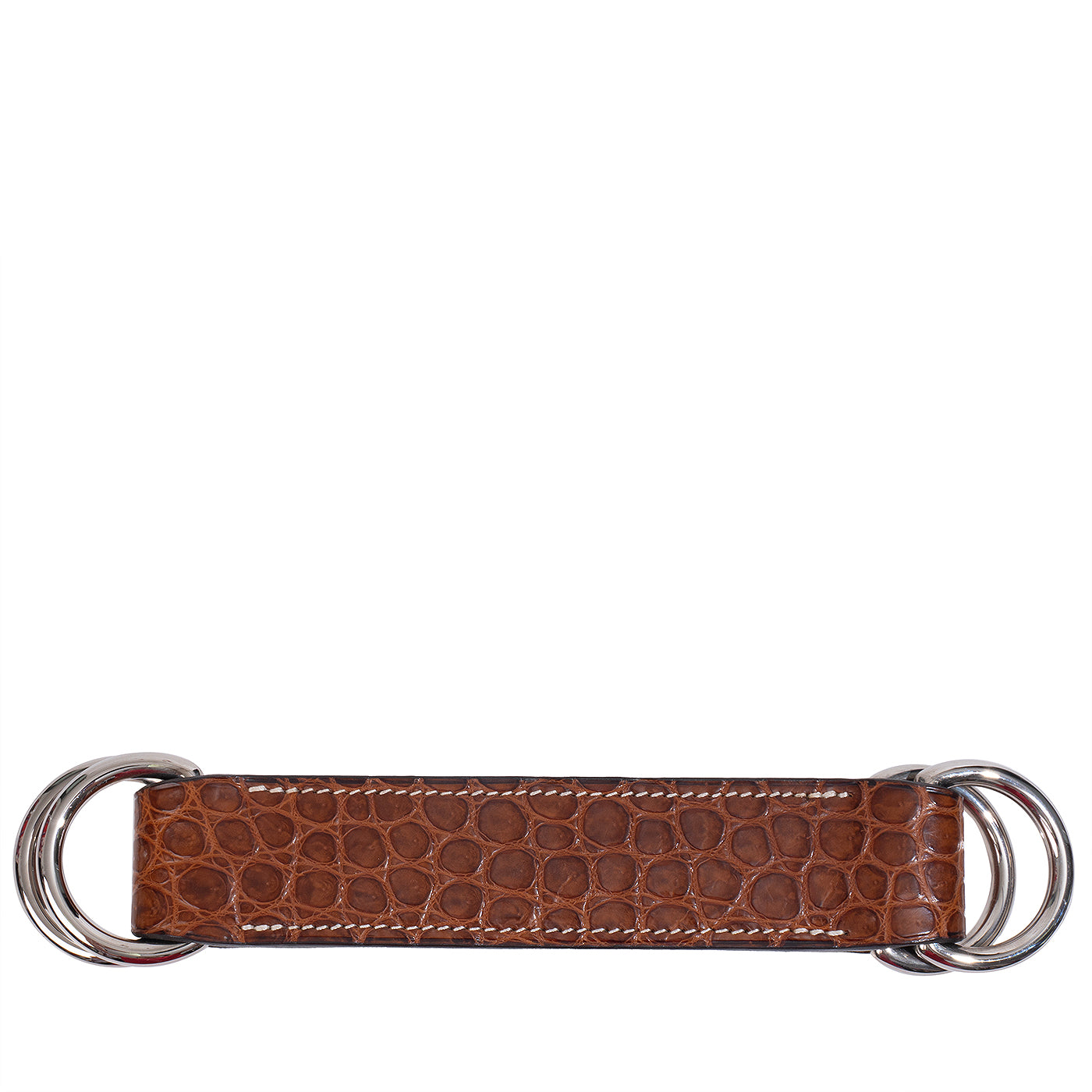 Hermes Brown Crocodile Key Ring