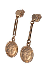 Hermes Ex-Libris Rose Gold Drop Earrings