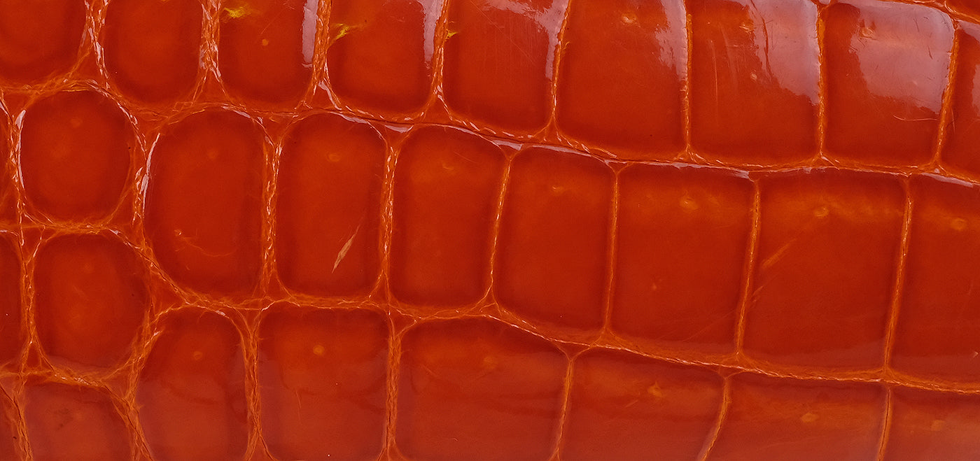KWANPEN KP Homage Orange Trace Crocodile Long Clutch
