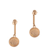 Hermes Ex-Libris Rose Gold Drop Earrings