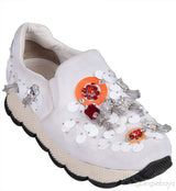 White Sequin Embellished Sneakers