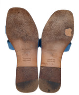 Hermes Blue Izmir Oran Epsom Sandals 36
