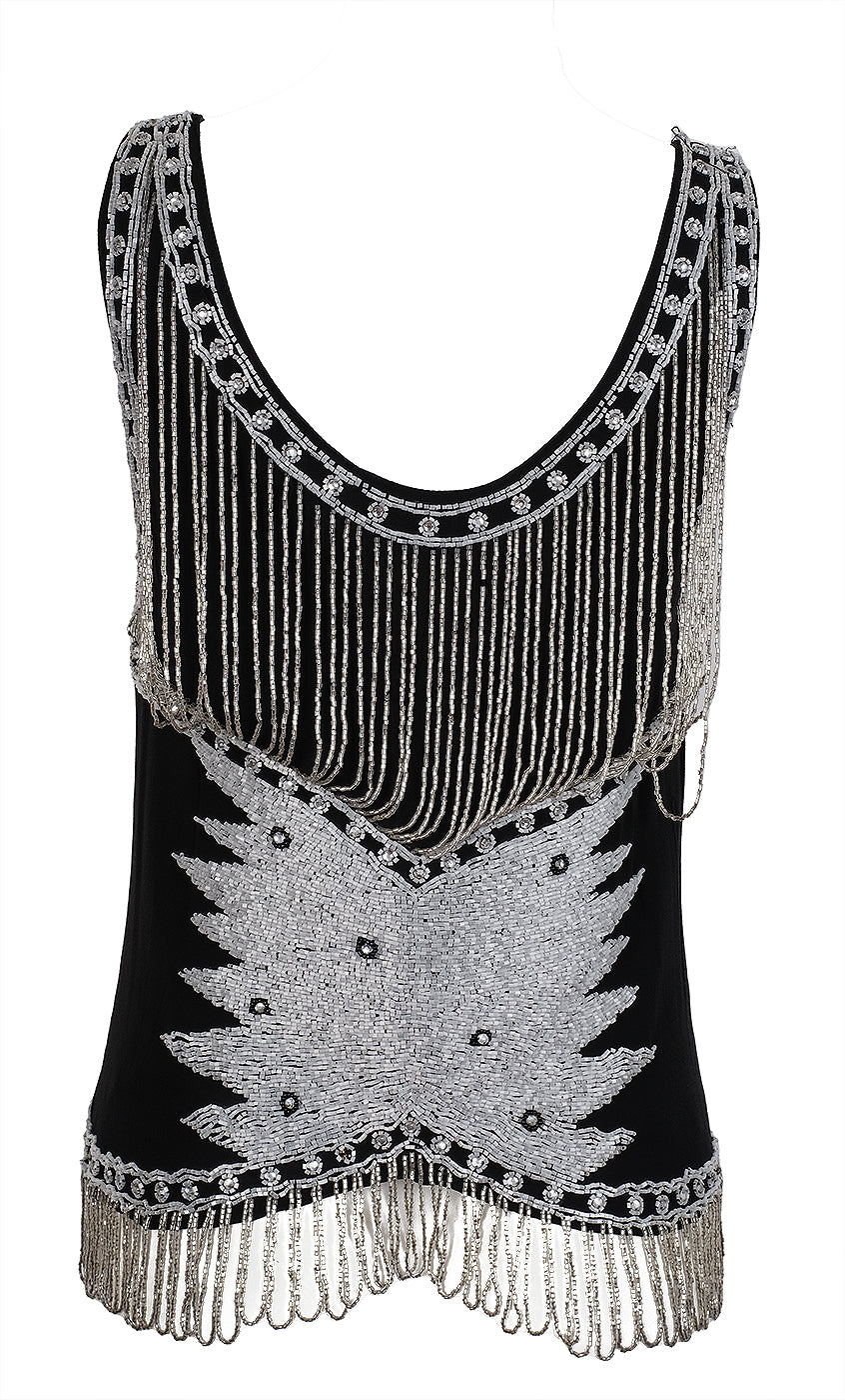 Maje Black Bead Embellished Cezarina Tank Top