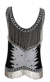 Maje Black Bead Embellished Cezarina Tank Top