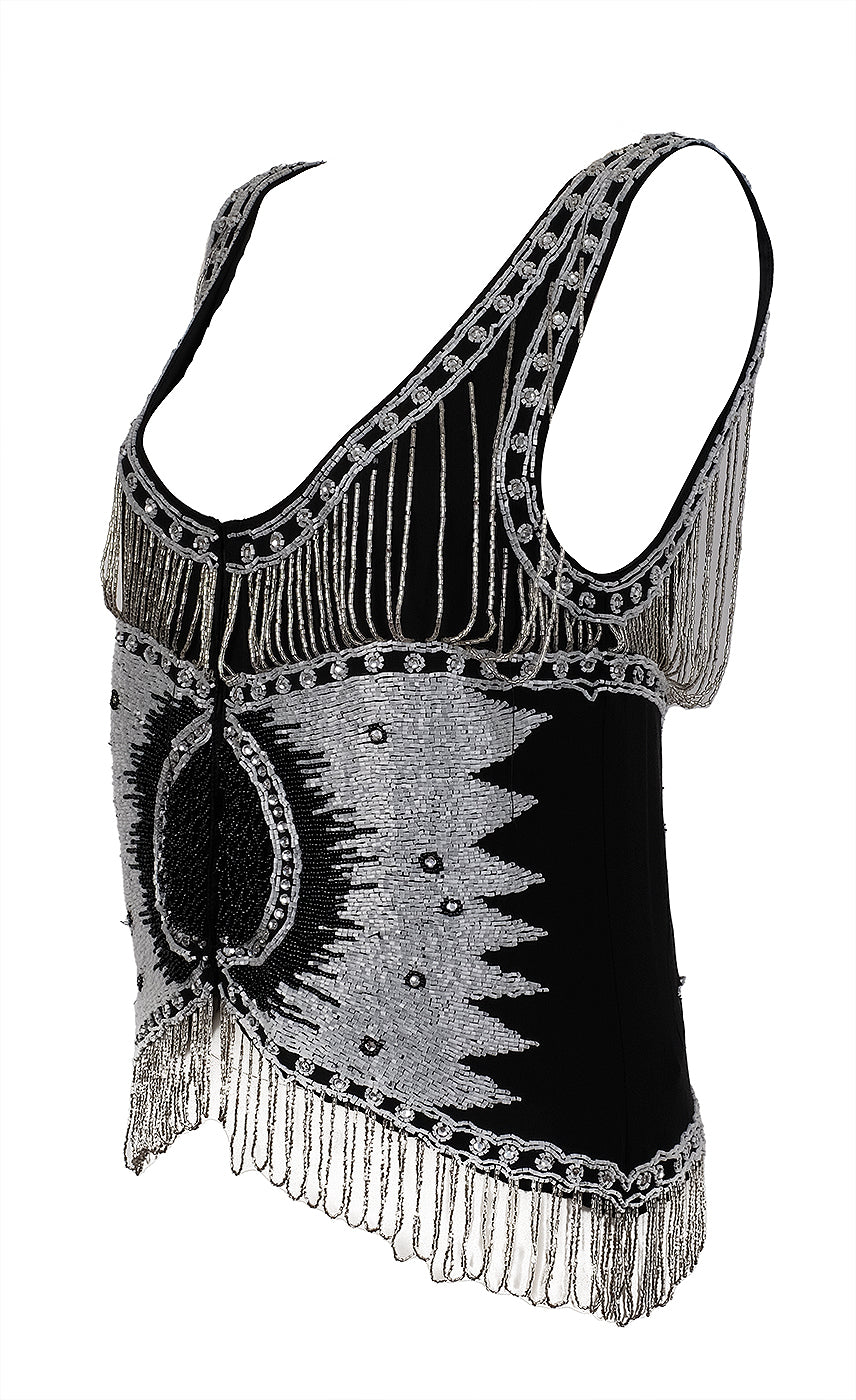 Maje Black Bead Embellished Cezarina Tank Top