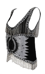 Maje Black Bead Embellished Cezarina Tank Top