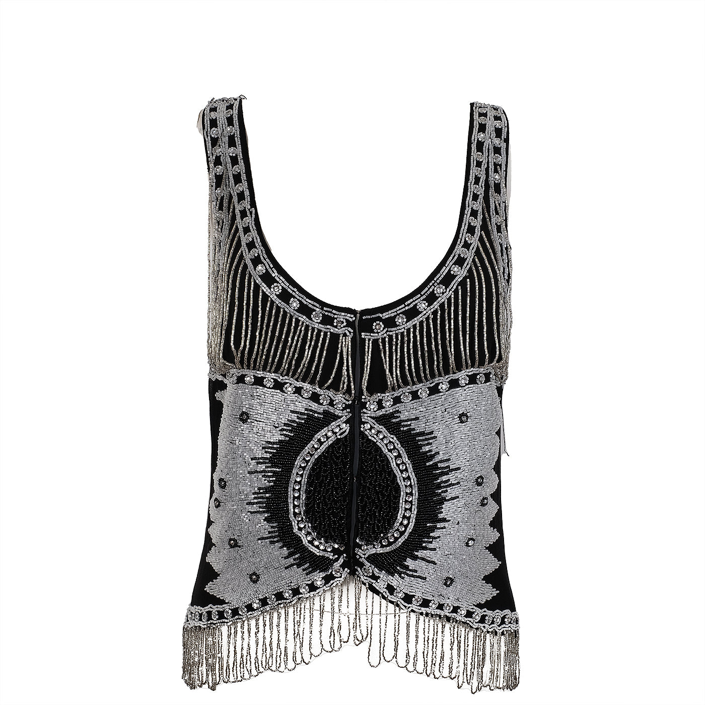 Maje Black Bead Embellished Cezarina Tank Top