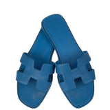 Hermes Blue Izmir Oran Epsom Sandals 36
