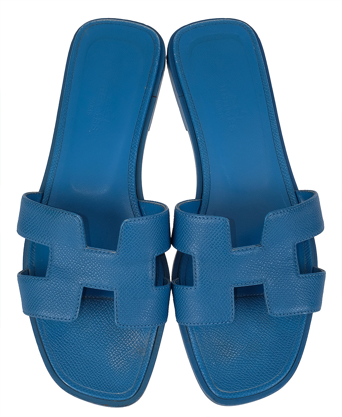 Hermes Blue Izmir Oran Epsom Sandals 36