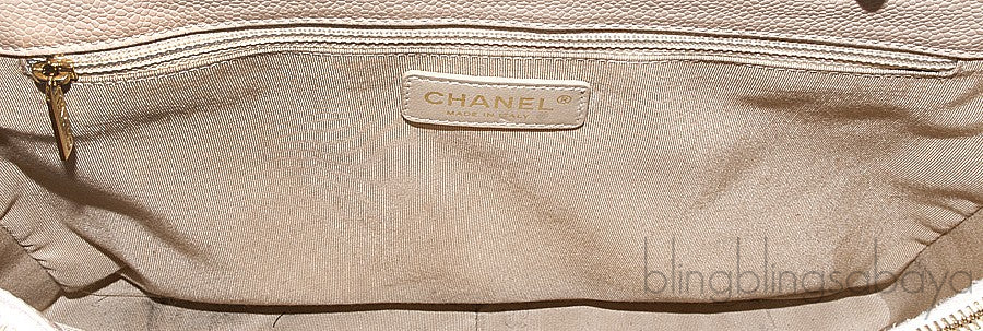 Beige Caviar Shopping Tote
