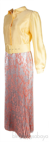 Yellow Shirt Pleats Please Dress