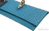 Maison Du Posh Ostrich Knuckle Ring Clutch