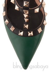 Emerald Green Matte Rockstud Heels