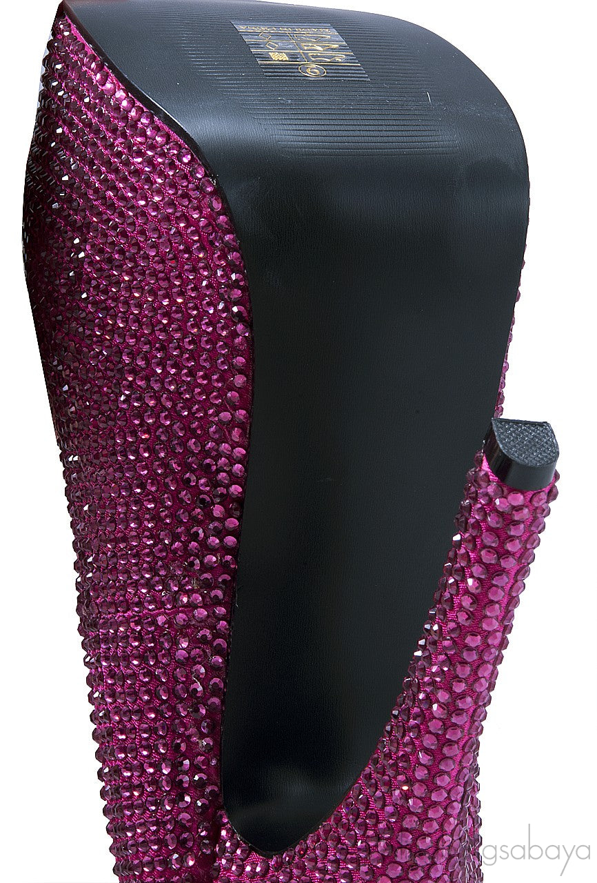 Hot Pink Rhinestone Pump