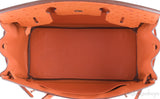 Birkin 30 Tangerine Ostrich PHW