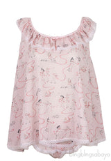 Light Pink Printed Ruffle Camisole Set
