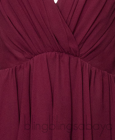 Burgundy Silk Peplum Blouse
