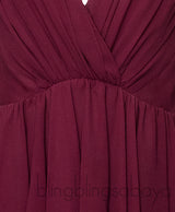 Burgundy Silk Peplum Blouse