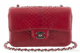 Red Python Mini Single Flap Bag