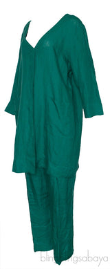 Green Linen Oversize Top & Trouser
