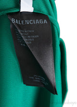 Emerald Satin Judo Wrap Dress