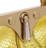 Versace Yellow Python Frame Shoulder Bag