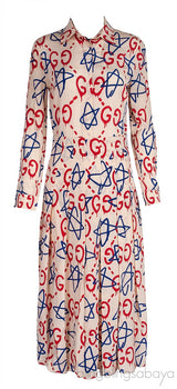 White GG Printed Shirt & Skirt