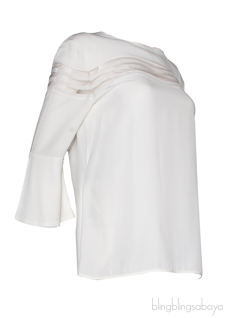 White Third-Quarter Sleeves Blouse
