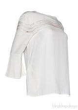 White Third-Quarter Sleeves Blouse