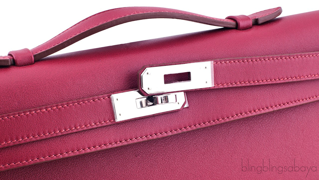 Kelly Cut Red Swift Clutch