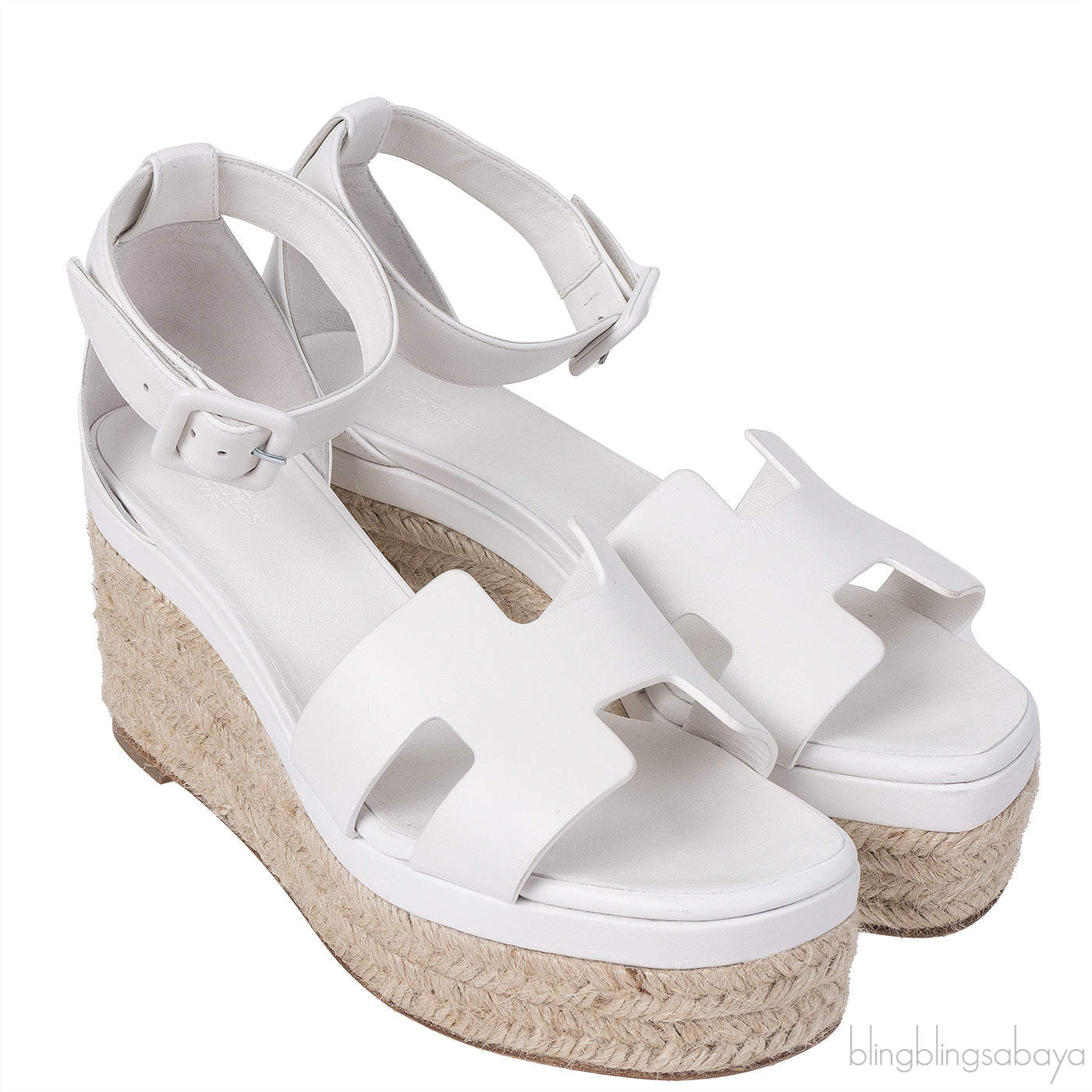 Hermes White Elda Espadrille in Calfskin