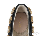 Gucci Pepita Black Canvas Crystal Espadrille