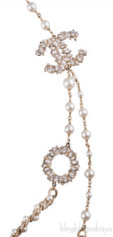 Lion CC Faux Pearl Crystal Necklace