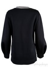 Cotton-Blend & Fur Black Sweatshirt