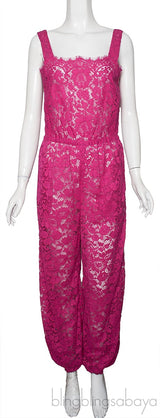 Fuchsia Lace Jumpsuit