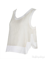 Chloe Milk Sheer Lined Cropped Top