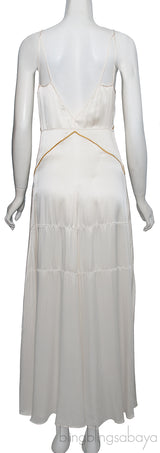 Beige Silk Satin SL Camisole Dress