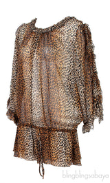 Leopard Print Chiffon Top