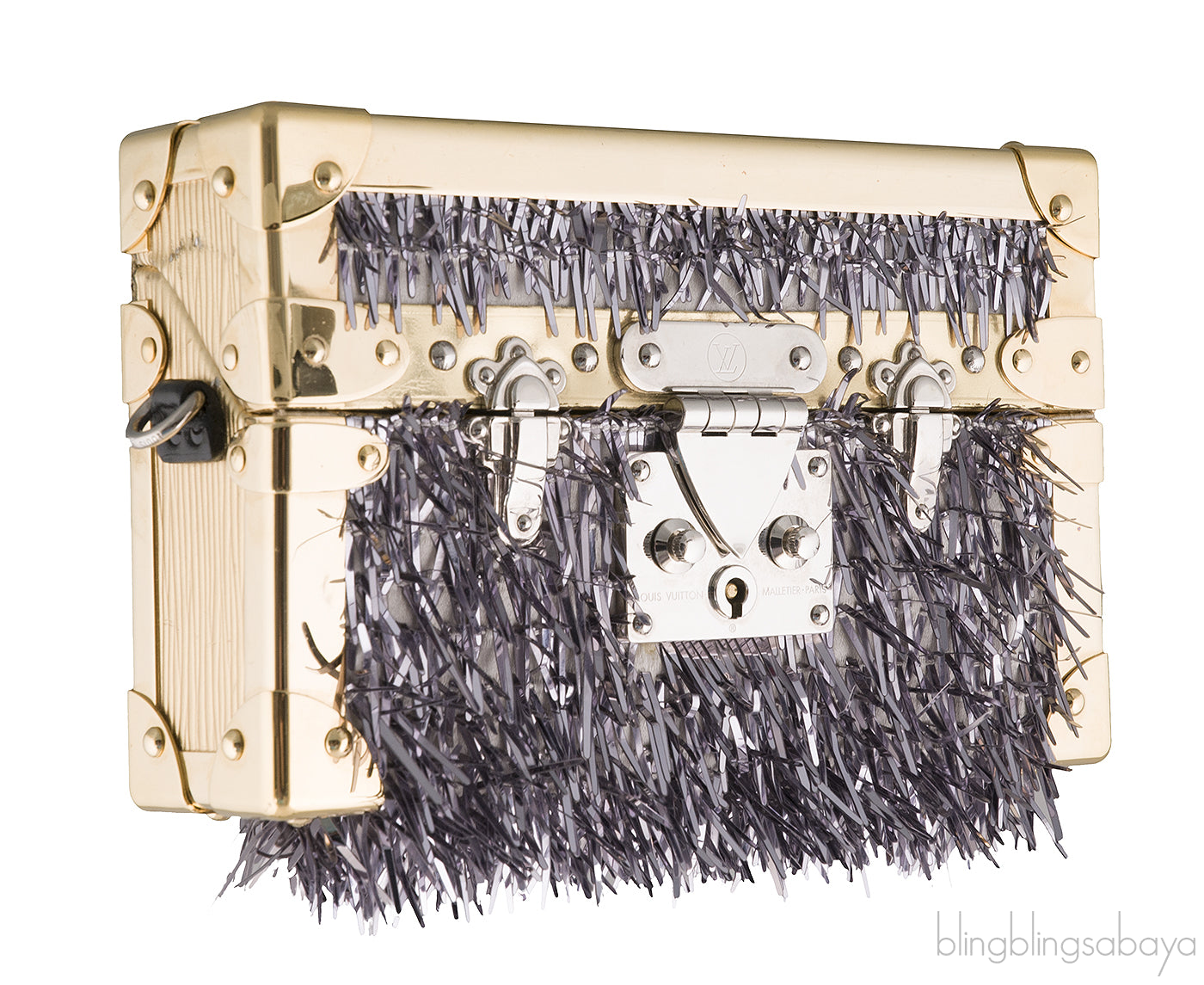 Petite Malle Gold Epi Metallic Fur Bag