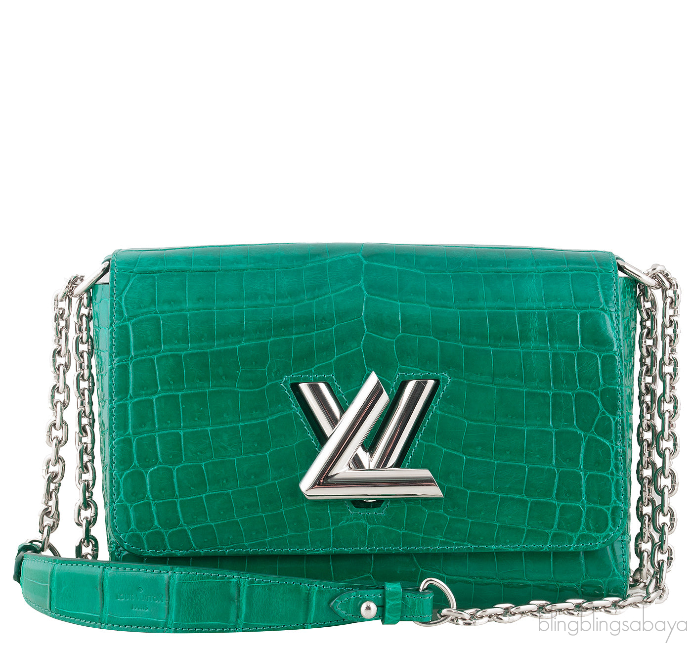 Twist MM Emerald Crocodile Bag