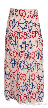 White GG Printed Shirt & Skirt