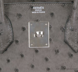 Birkin 30 Grey Mousse Ostrich PHW
