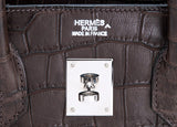 Birkin 35 Brown Matte Porosus PHW