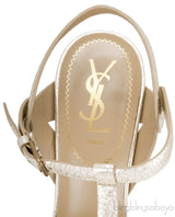 Tribute Gold Textured Leather Heels