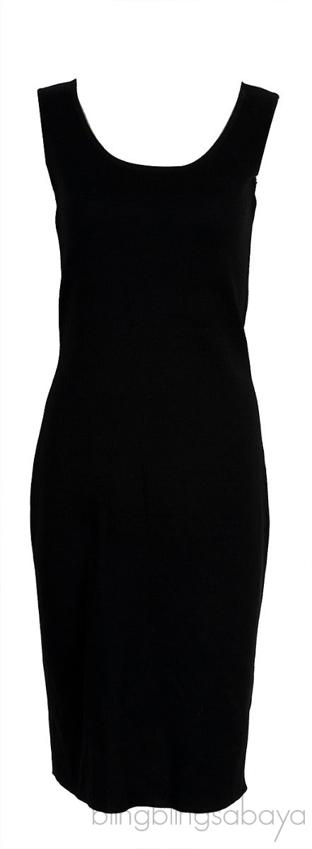 Black Sleeveless Knee Length Dress