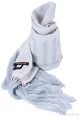 Fringed Silver Metallic Scarf