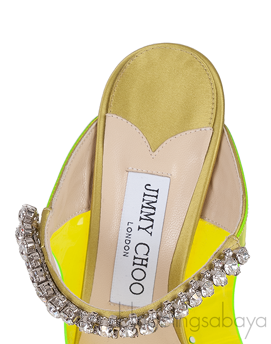 Jimmy Choo Bing Green PVC 100 mm Crystal